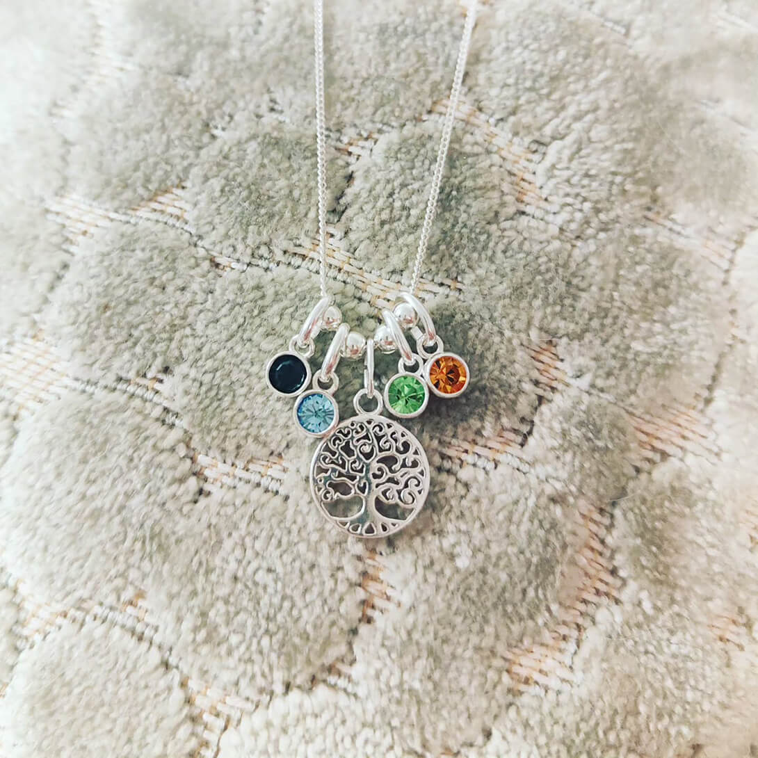 A necklace with charms and talismans