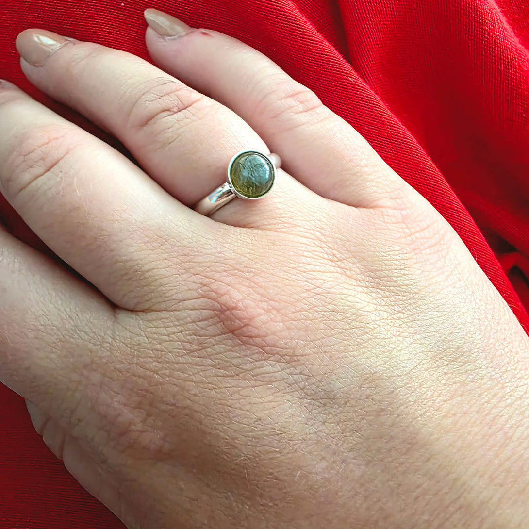 A hand wearing a Sterling Silver ring