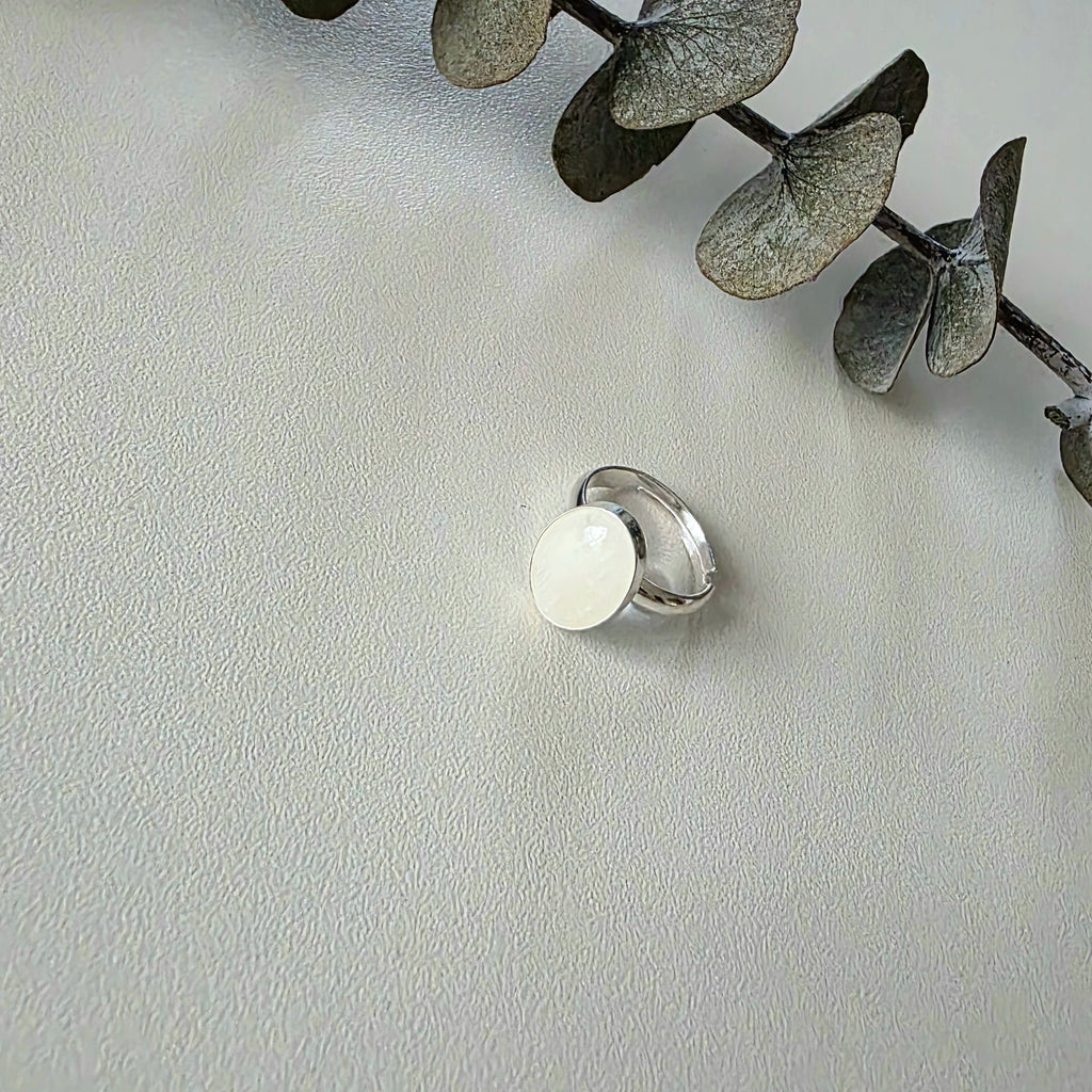 Rainbow Moonstone Cabochon Ring