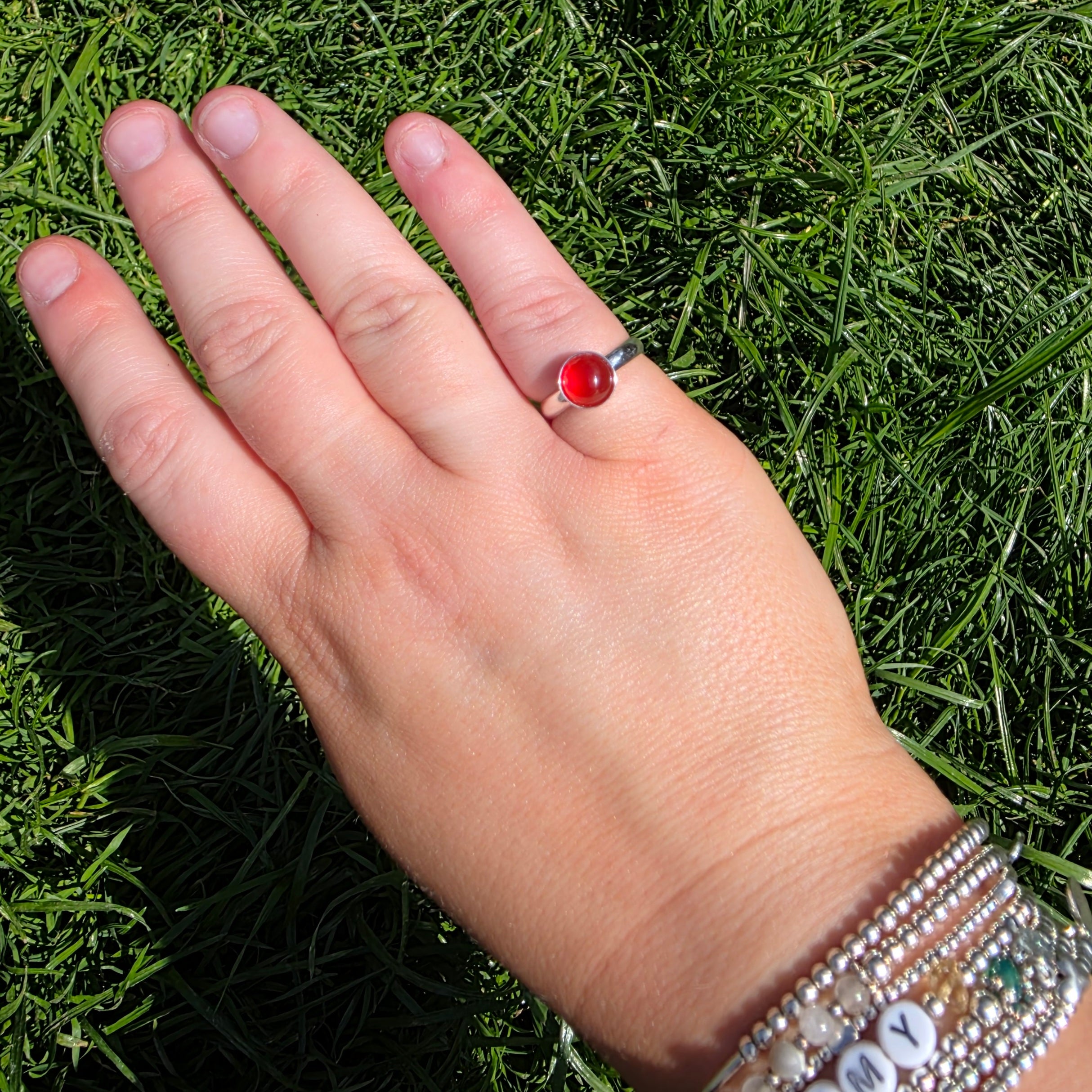Mini Carnelian Cabochon Ring