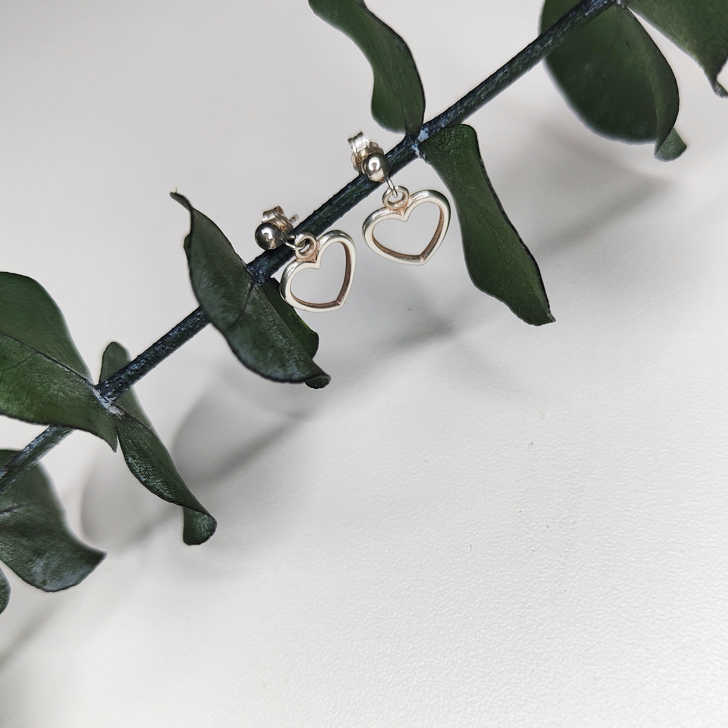 Open Heart French Stud Earrings