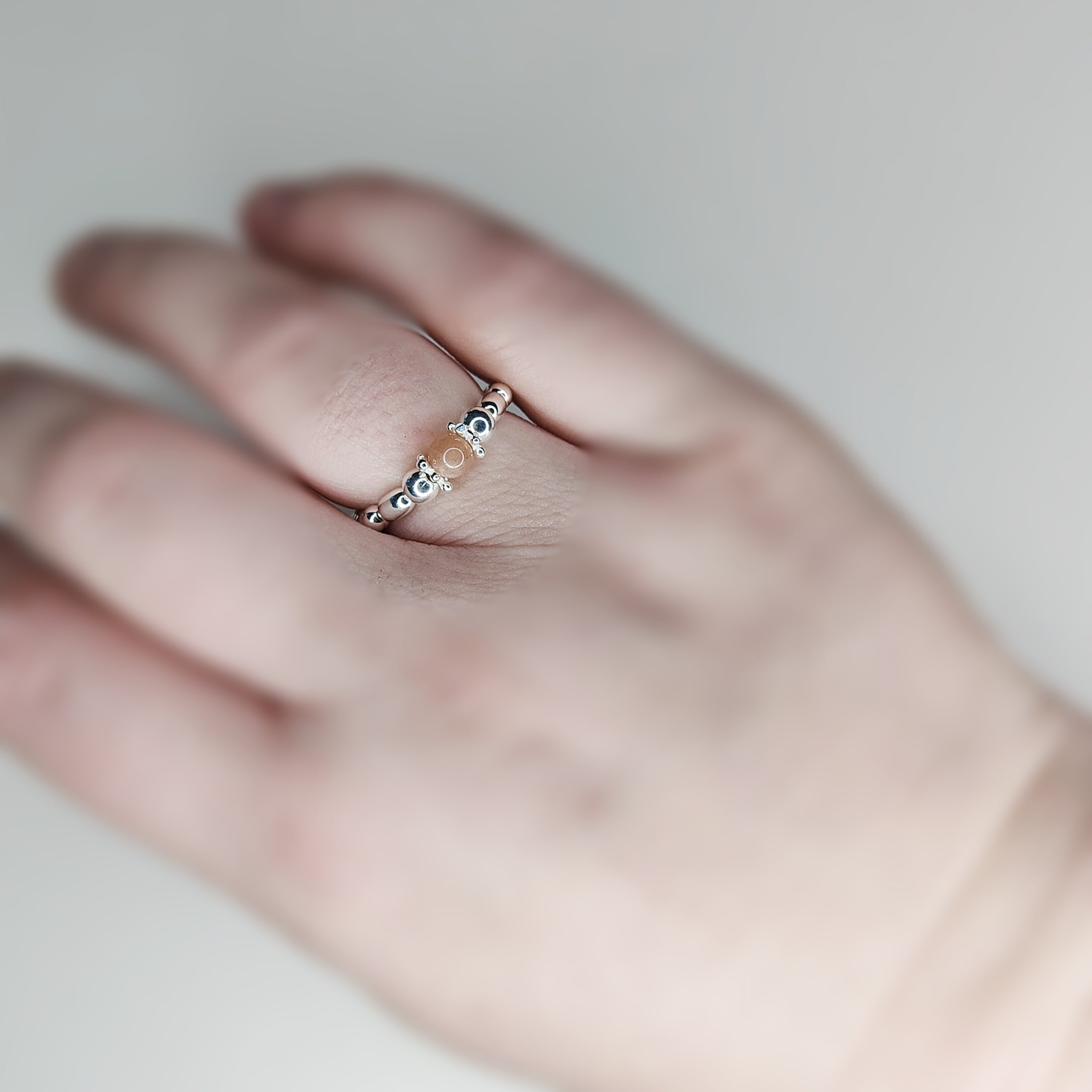 Peach Moonstone Ring