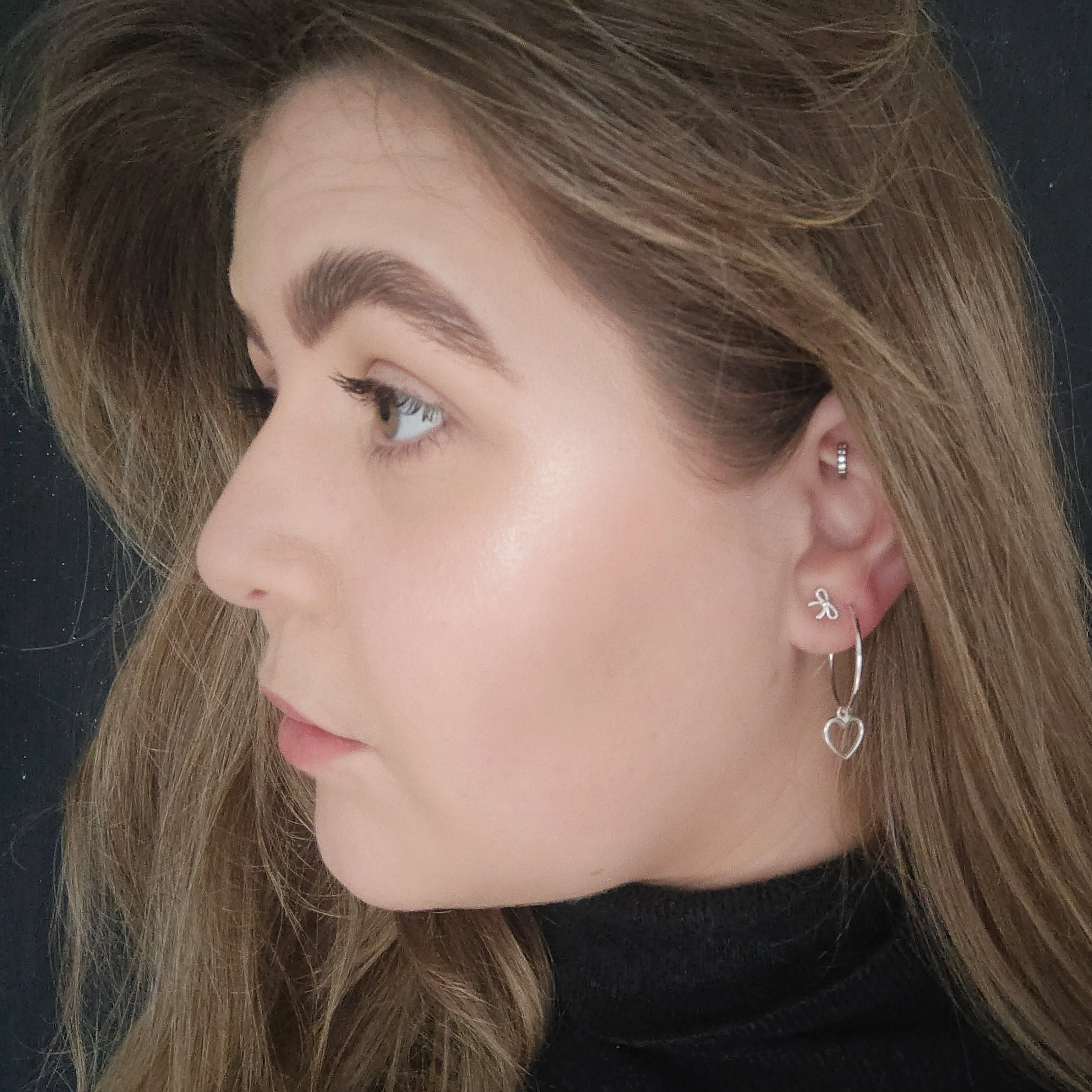 Open Heart, Large Hoop Earrings
