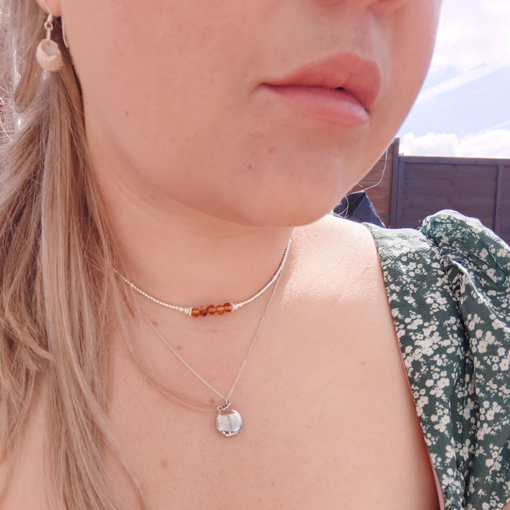 Amber Collarbone Necklace