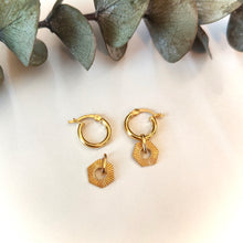 Load image into Gallery viewer, Sunrays Hinged Earrings (Removable Charm)
