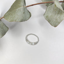 Load image into Gallery viewer, Mother of Pearl Trio Mini Bead Ring

