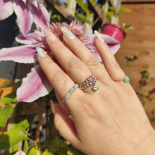Load image into Gallery viewer, Amazonite Trio Mini Bead Ring
