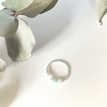 Load image into Gallery viewer, Amazonite Trio Mini Bead Ring
