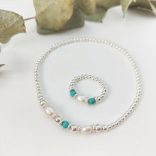 Load image into Gallery viewer, Pearl and Turquoise Ring
