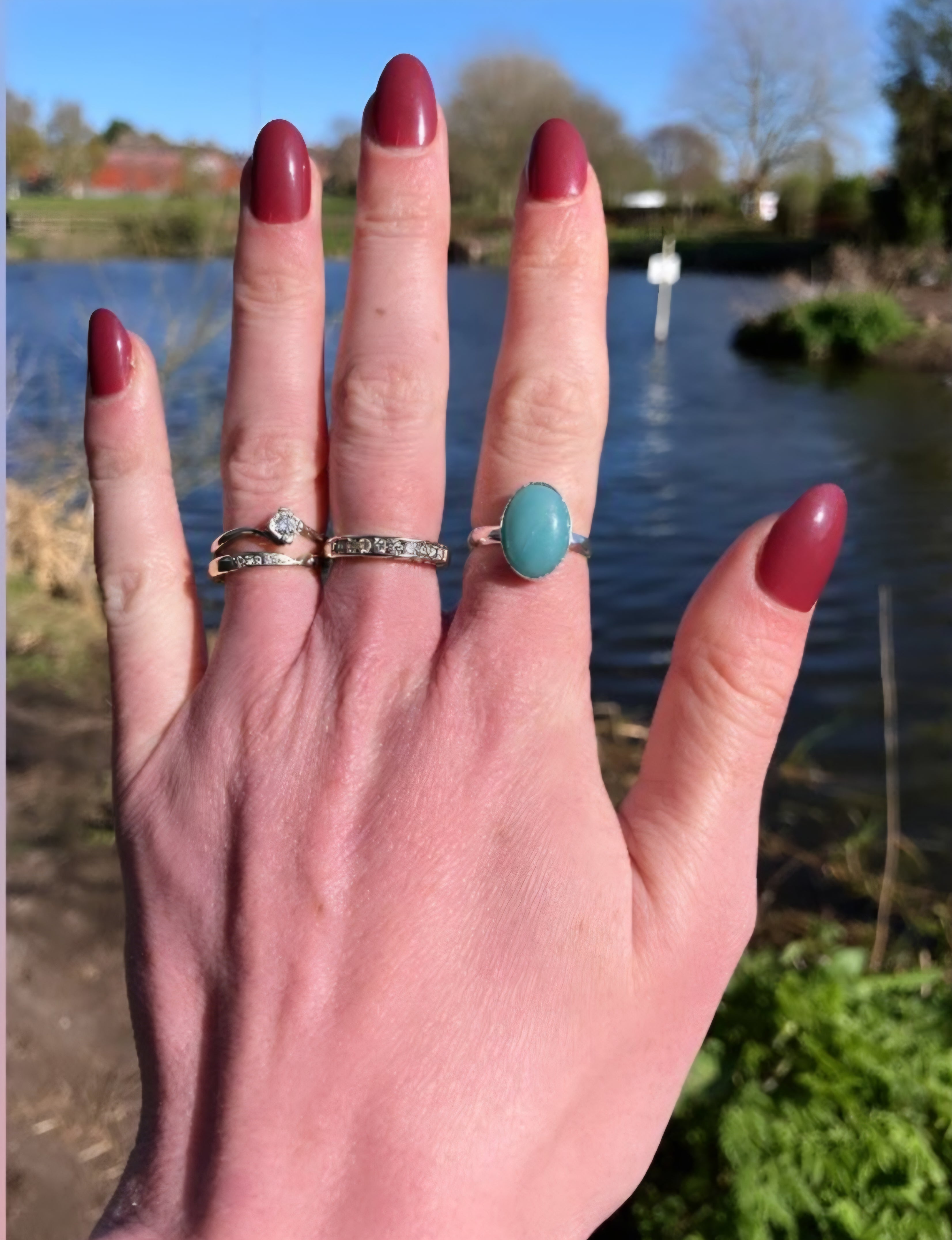 Amazonite Cabochon Ring