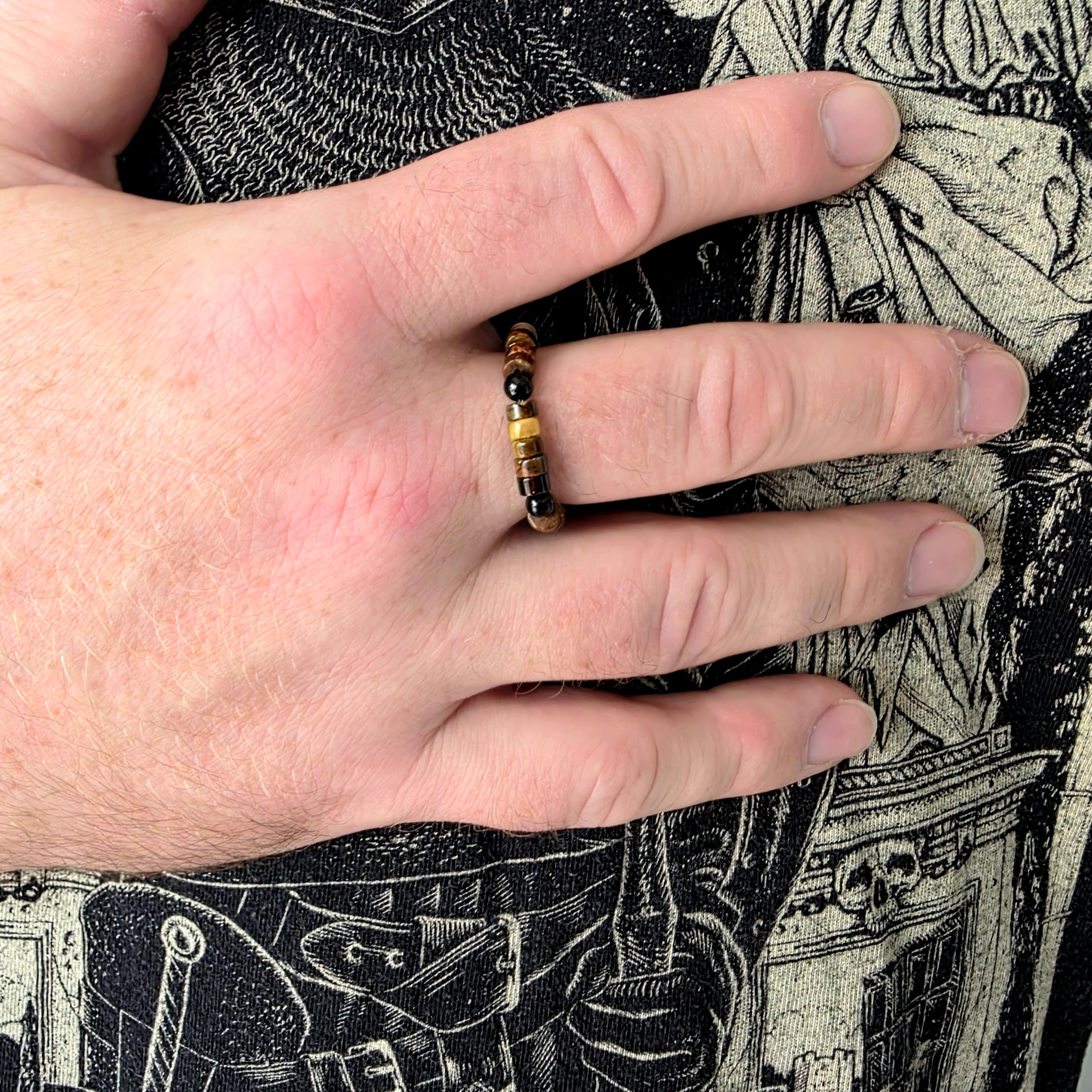 Mens Heishi Bead Ring