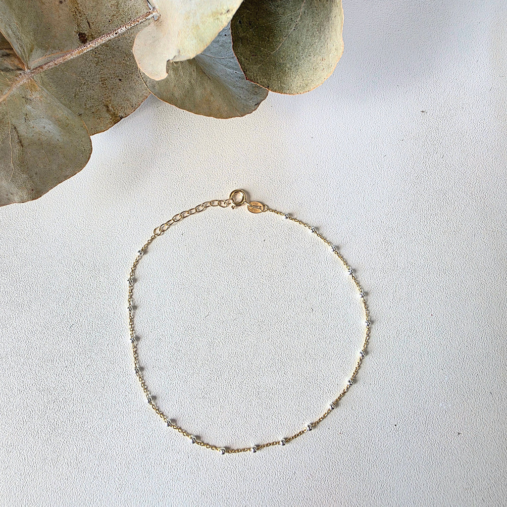 Gold Filled Boho Satellite Anklet