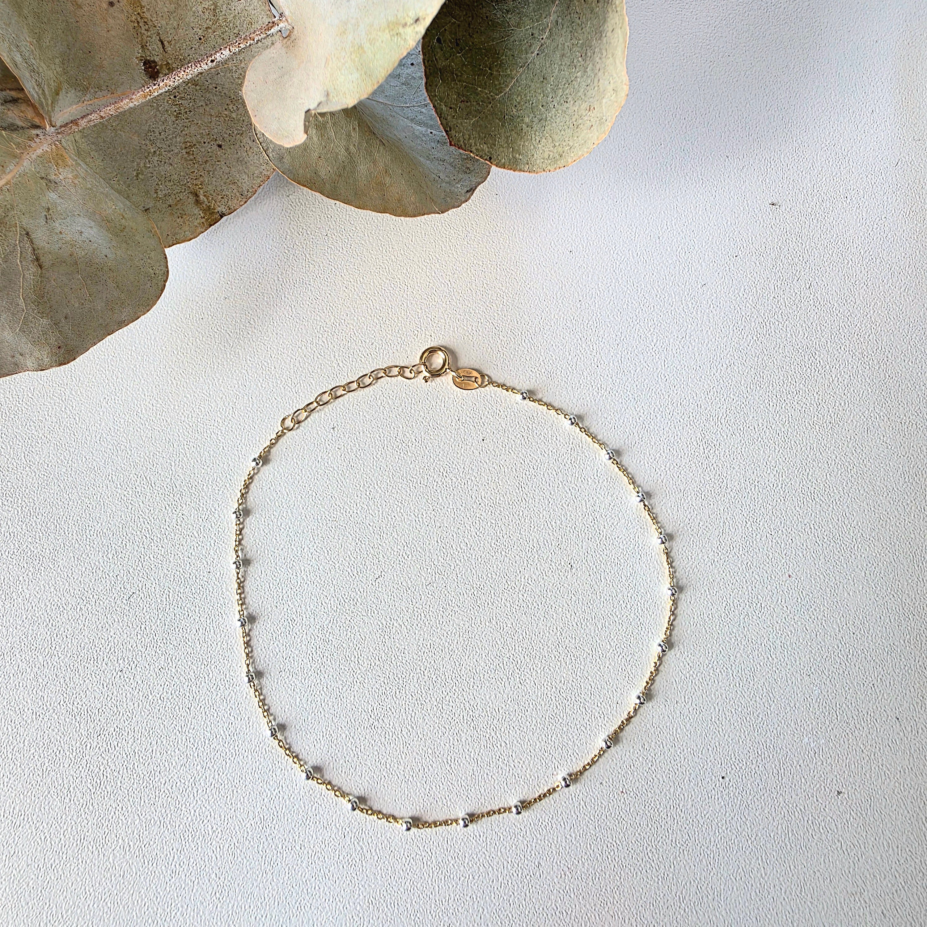 Gold Filled Boho Satellite Anklet