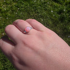 Mini Pink Opal Cabochon Ring