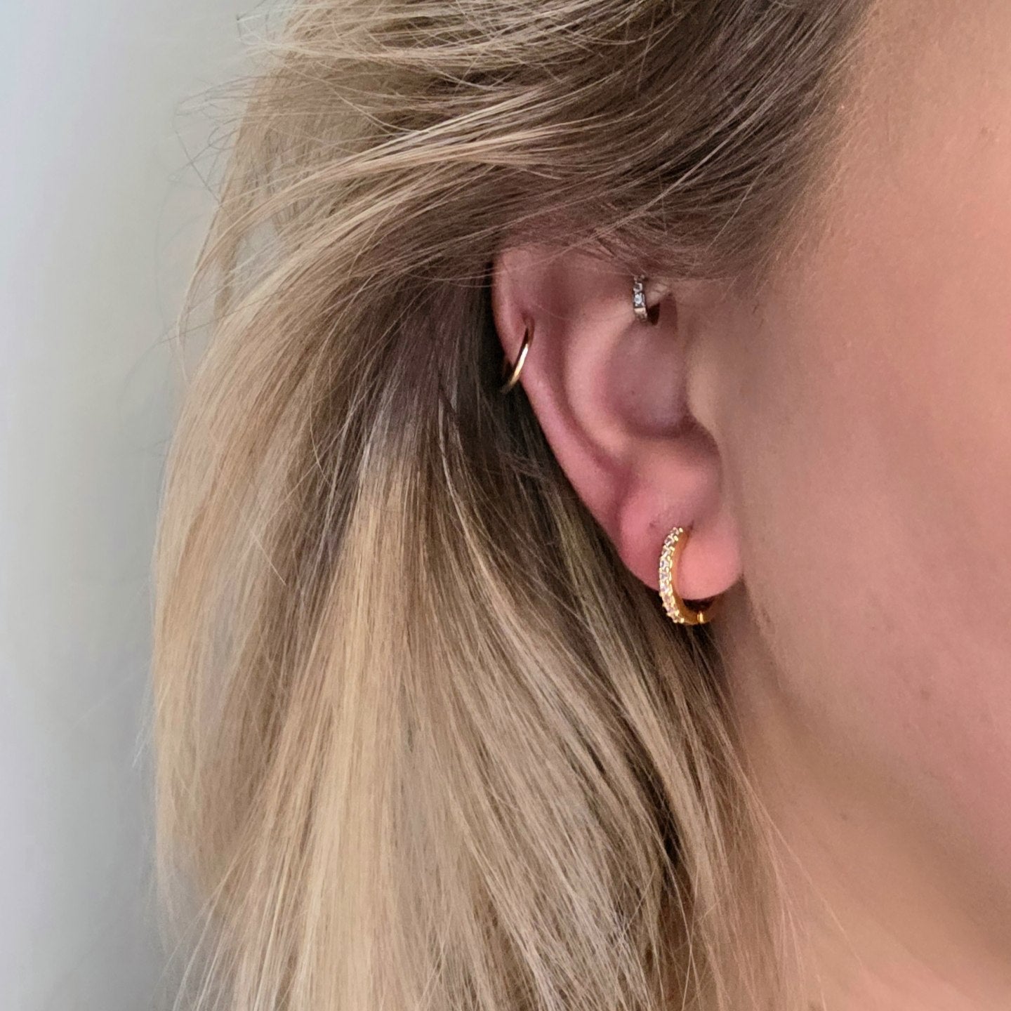 Cubic Zirconia Classic Huggie Earrings