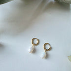 Freshwater Pearl Gold Plated Huggies