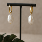 Freshwater Pearl Gold Plated Huggies