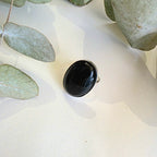 Large Black Onyx Cabochon Ring