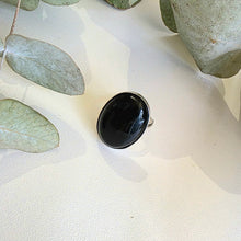 Load image into Gallery viewer, Large Black Onyx Cabochon Ring
