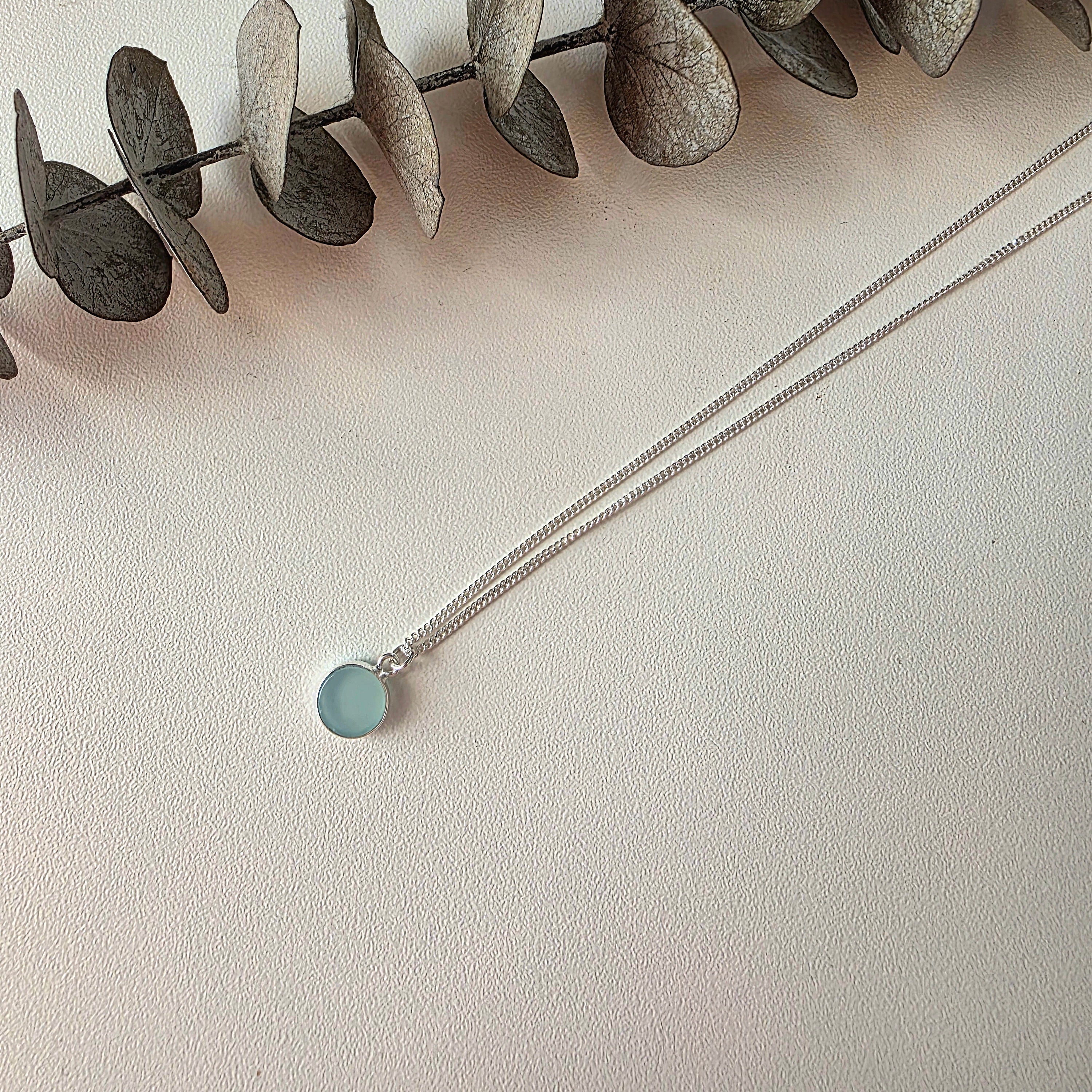 Handcrafted Aqua Chalcedony Necklace necklace by Lae Jewellery