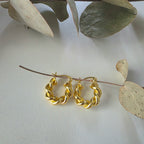 Gold Twisted Hoop Earrings