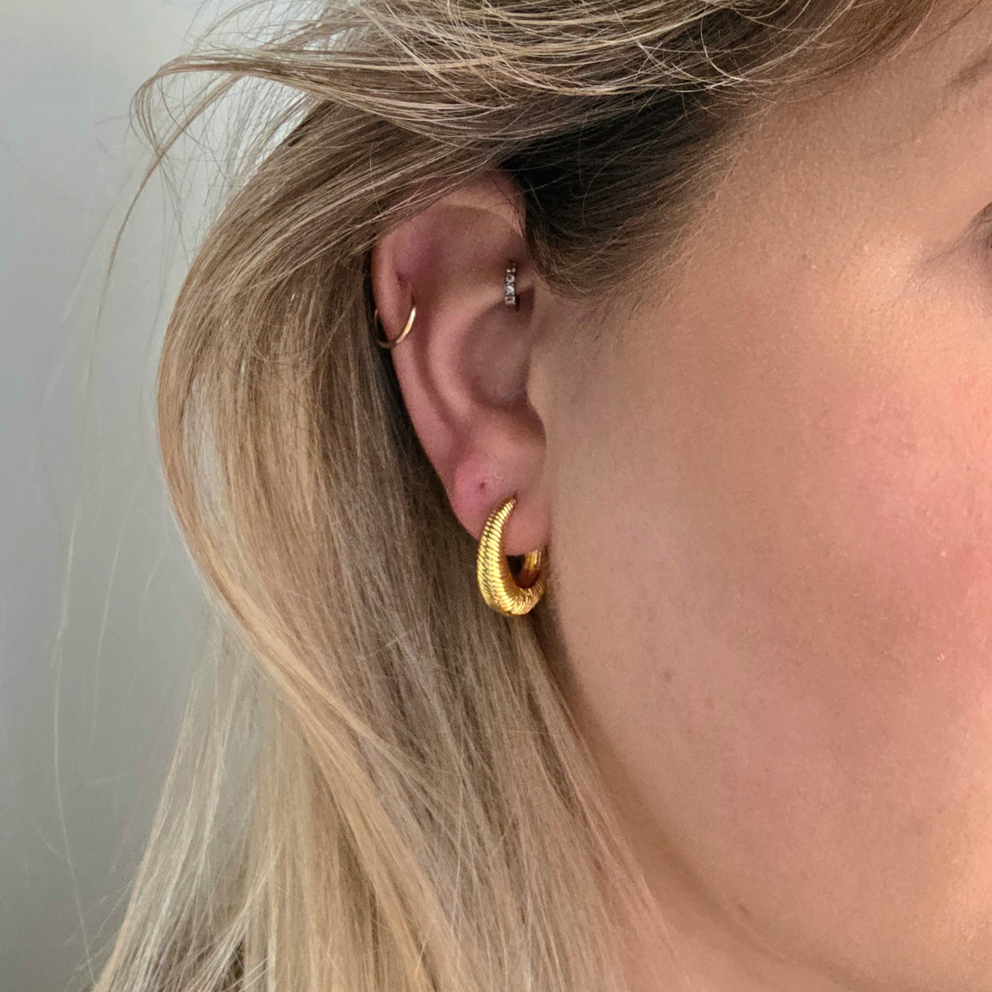 Textured Huggie Earrings