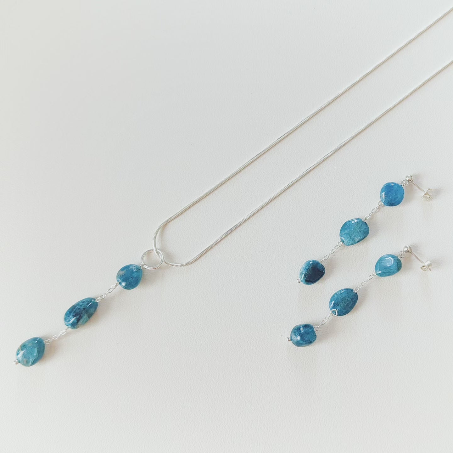 Apatite Necklace and Earrings Set