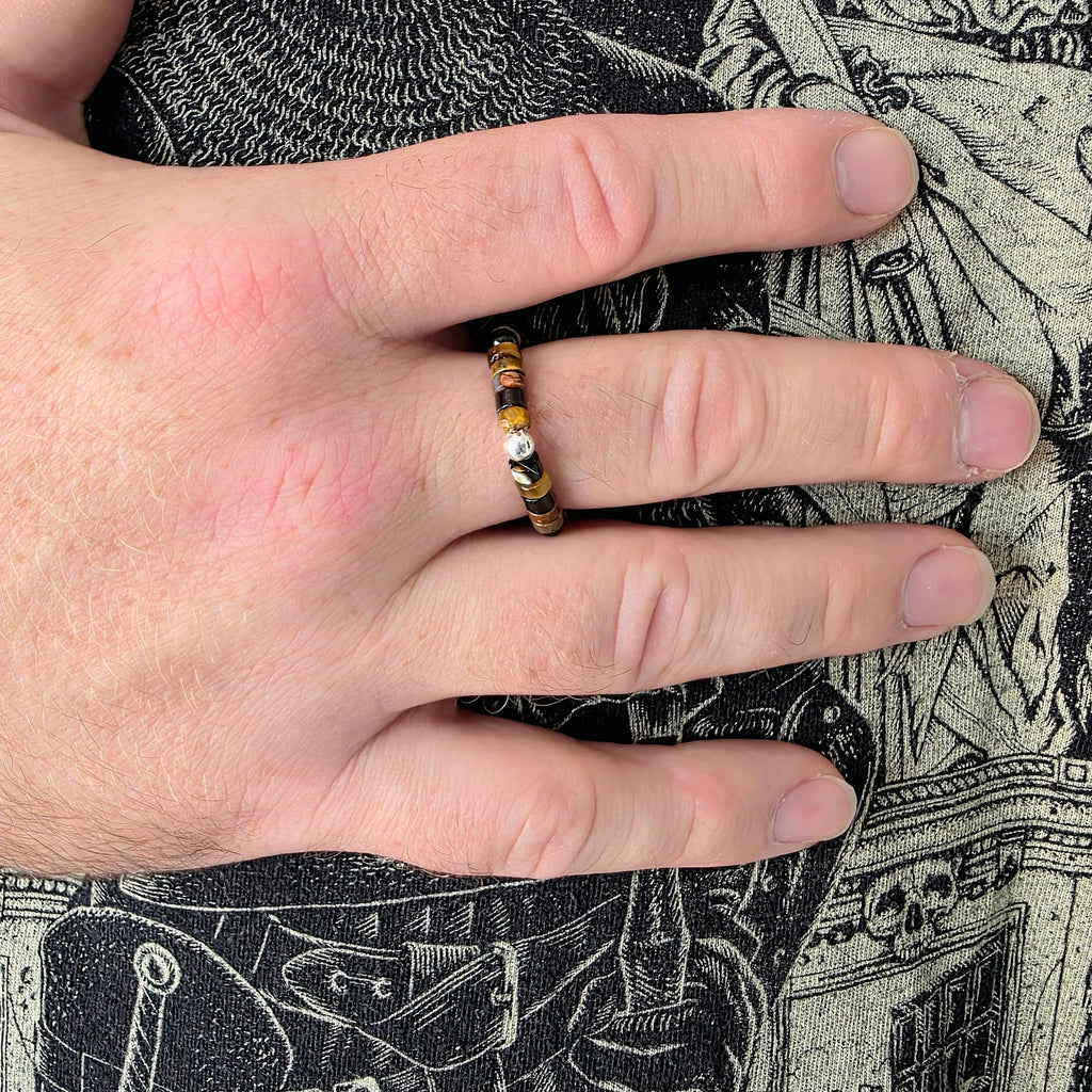 Mens Heishi Bead Ring