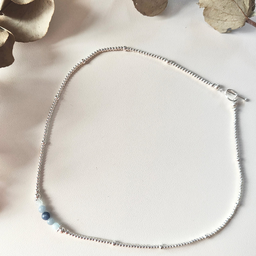 Ombré Blue Collarbone Necklace