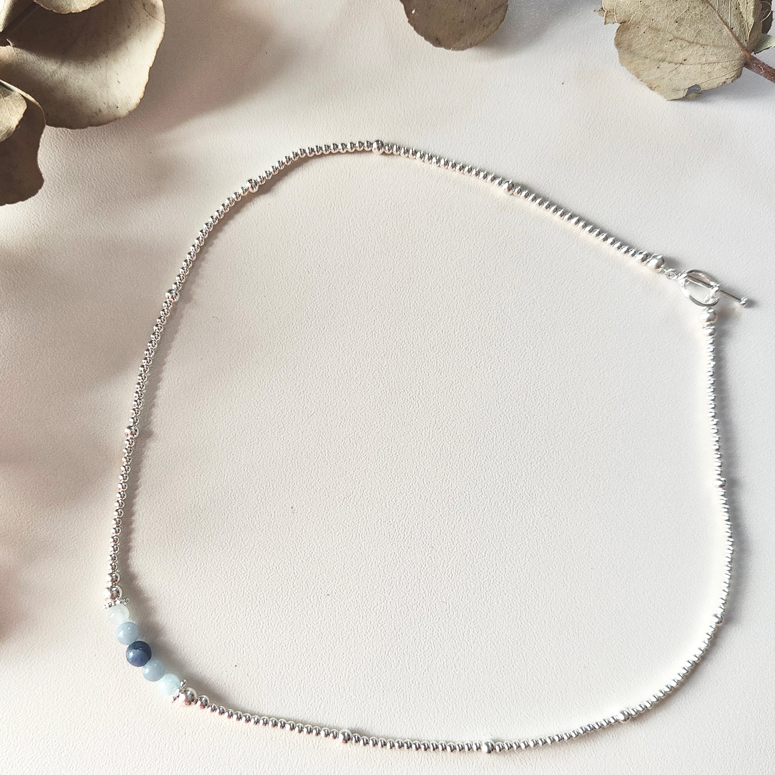 Ombré Blue Collarbone Necklace