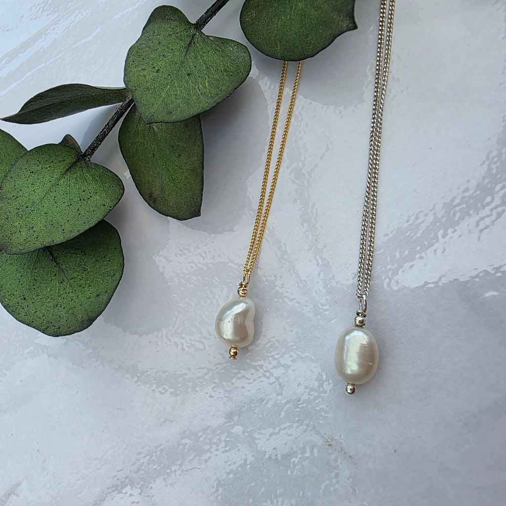 Gold Freshwater Pearl Necklace