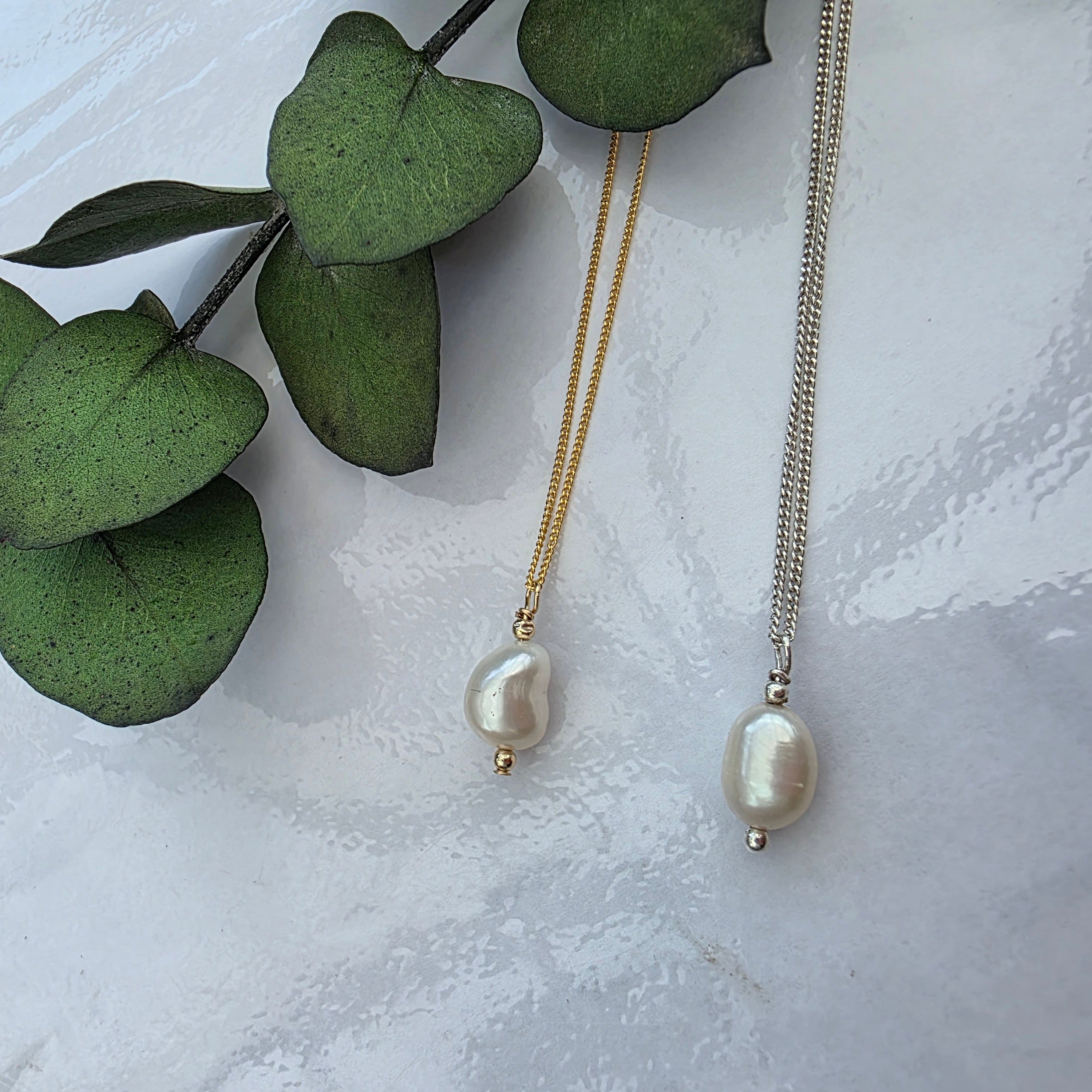 Gold Freshwater Pearl Necklace