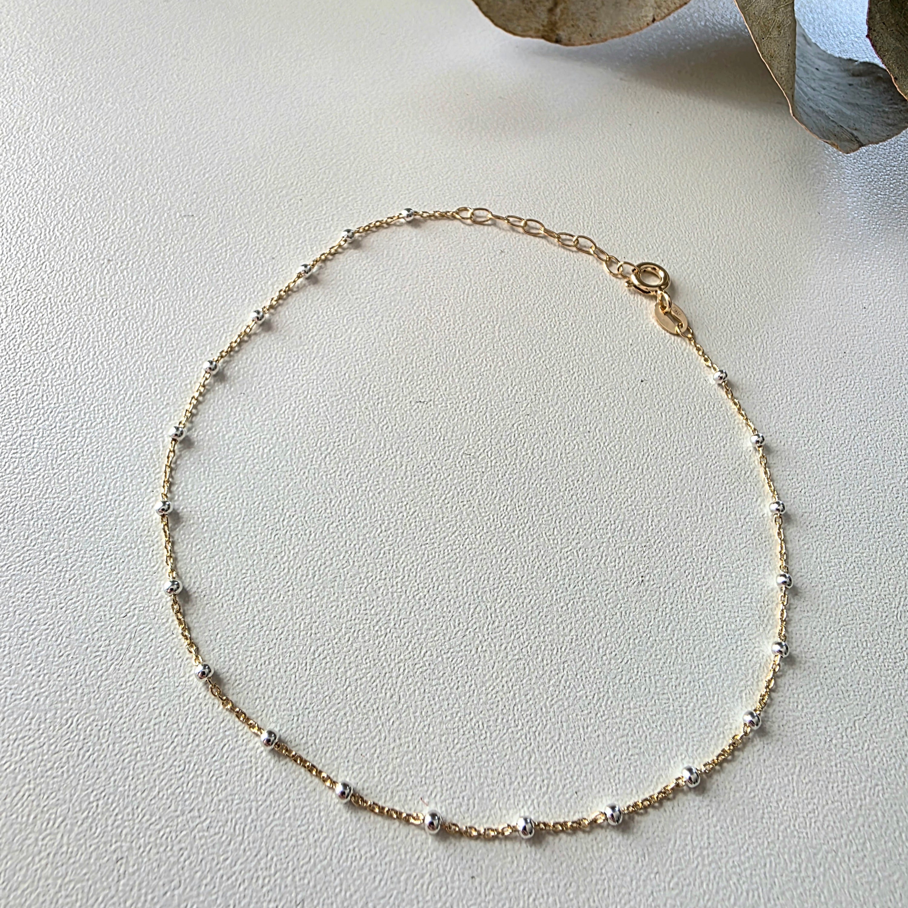 Gold Filled Boho Satellite Anklet