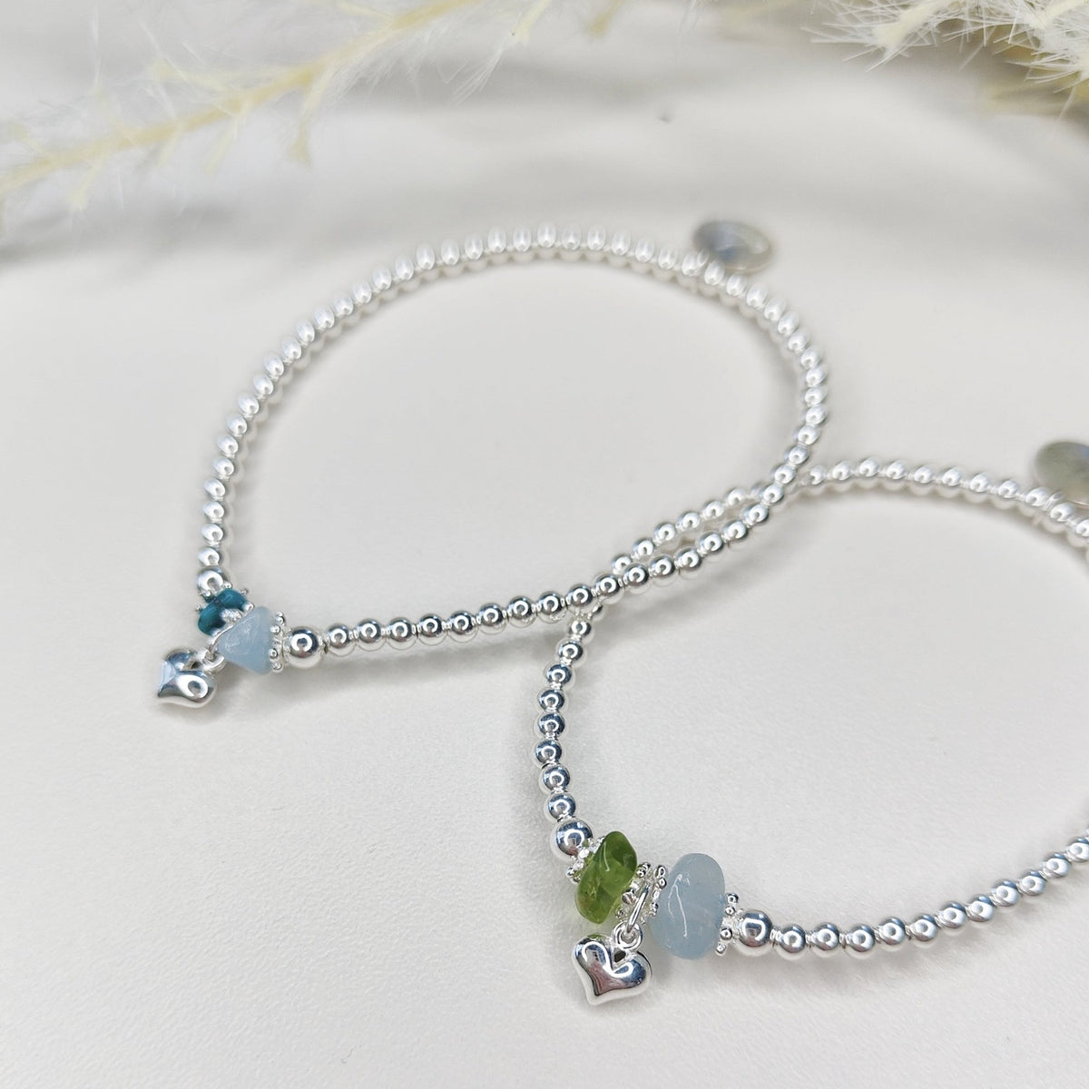 An example Create Your Own bracelet with several gemstones